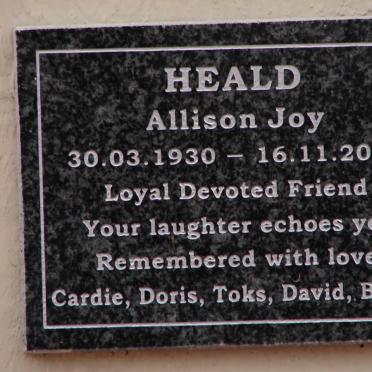 HEALD Allison Joy 1930-2010