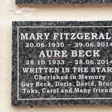 FITZGERALD Mary 1930-2014 :: BECK Aure 1933-2014