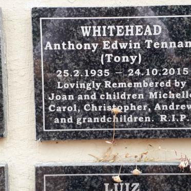 WHITEHEAD Anthony Edwin Tennant 1935-2015
