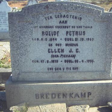 BREDENKAMP Roelof Petrus 18?4-1953 &amp; Ellen J.C. PIENAAR 1873-1955