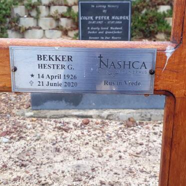 BEKKER Hester G. 1926-2020
