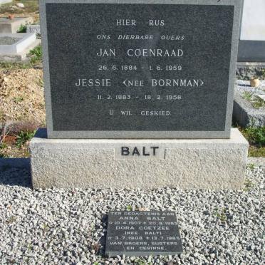 BALT Jan Coenraad 1884-1959 &amp; Jessie BORNMAN 1883-1958 :: BALT Anna 1907-1983 :: COETZEE Dora nee BALT 1908-1985