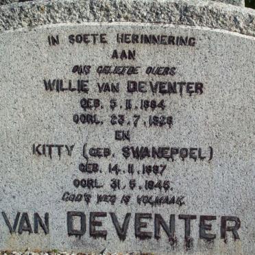 DEVENTER Willie, van 1884-1928 &amp; Kitty SWANEPOEL 1887-1945