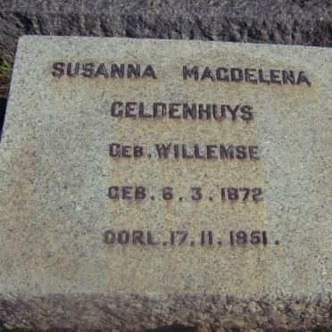 GELDENHUYS Susanna Magdalena nee WILLEMSE 1872-1951