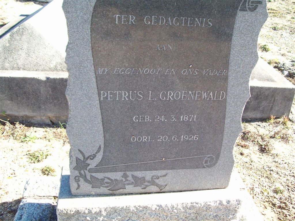 GROENEWALD Petrus L. 1871-1926