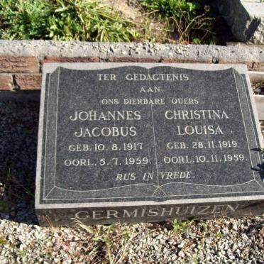 GERMISHUIZEN Johannes Jacobus 1917-1959 &amp; Christina Louisa 1919-1959