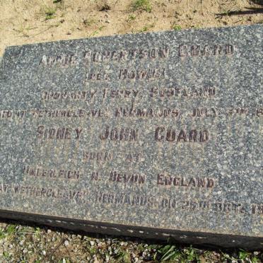 GUARD Sidney John -1956 &amp; Annie Robertson HOWIE -1943