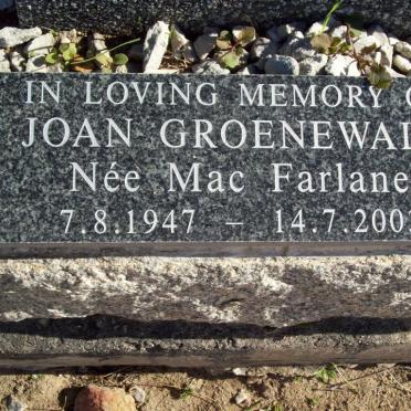 GROENEWALD Joan nee MAC FARLANE 1947-2003