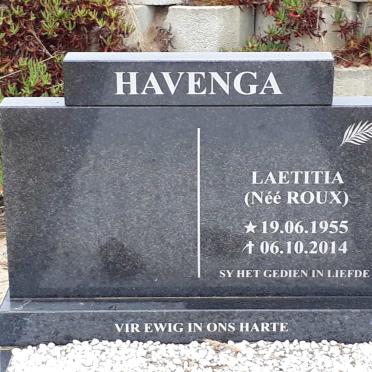 HAVENGA Laetitia nee ROUX 1955-2014