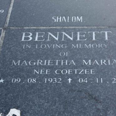 BENNETT Magrietha Maria nee COETZEE 1932-2000