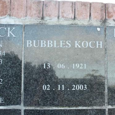 KOCH Bubbles 1921-2003