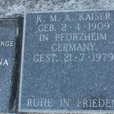 KAISER K.M.A. 1909-1979