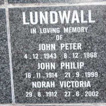 LUNDWALL John Philip 1914-1999 &amp; Norah Victoria 1912-2002 :: LUNDWALL John Peter 1943-1968