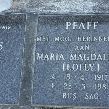PFAFF Maria Magdalena 1917-1981