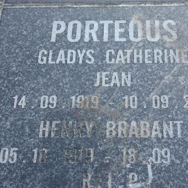 PORTEOUS Henry Brabant 1919-2002 &amp; Gladys Catherine Jean 1919-2001