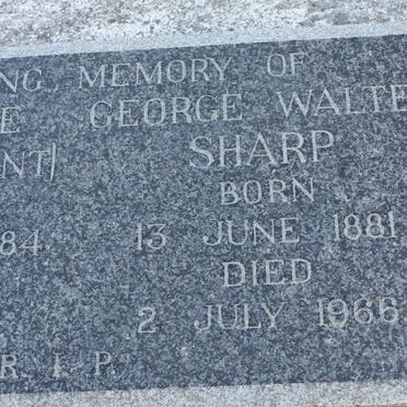 SHARP George Walter 1881-1966 &amp; Edith Alice KENT 1884-1961