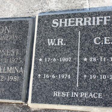 SHERRIFF W.R. 1907-1974 &amp; C.E. 1908-2001