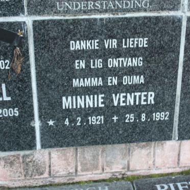 VENTER Minnie 1921-1992