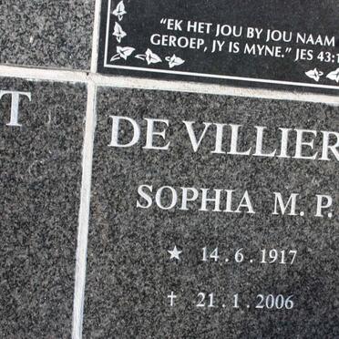 VILLIERS Sophia M.P., de 1917-2006