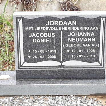 JORDAAN Jacobus Daniel 1919-2008 &amp; Johanna Neumann VAN AS 1928-2019