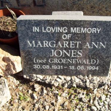 JONES Margeret Ann nee GROENEWALD 1931-1994