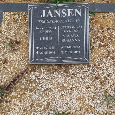JANSEN Chris 1928-2016 &amp; Susara Susanna 1932-2016