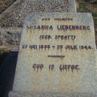 LIEBENBERG Susanna nee SPRATT 1896-1944