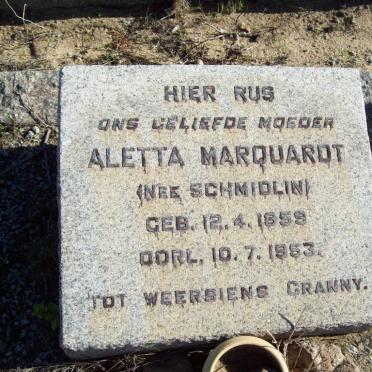 MARQUARDT Aletta nee SCHMIDLIN 1859-1953
