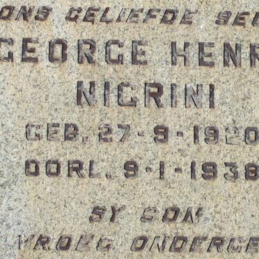NIGRINI George Henry 1920-1938