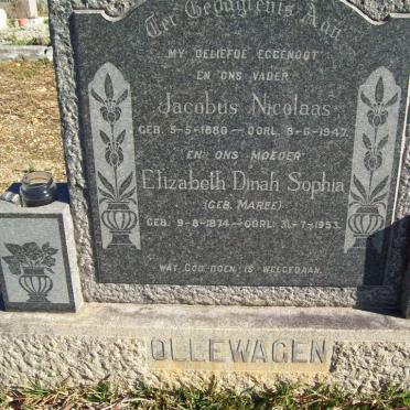 OLLEWAGEN Jacobus Nicolaas 1880-1947 &amp; Elizabeth Dinah Sophia MAREE 1874-1953