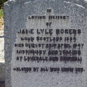 ROGERS Jane Lyle 1884-1947