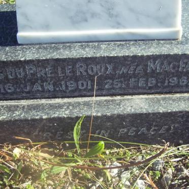 ROUX Doris du Pre, le nee MacFARLANE 1901-1967