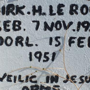 ROUX Dirk H., le 1950-1951