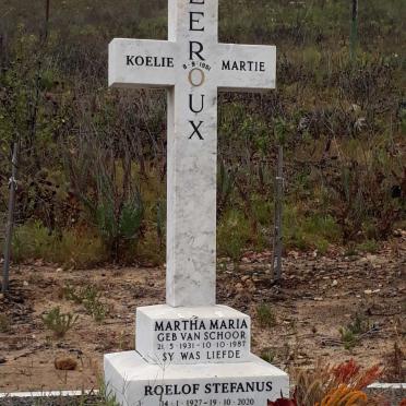 ROUX Roelof Stefanus, le 1927-2020 &amp; Martha Maria VAN SCHOOR 1931-1987