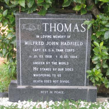 THOMAS Wilfred John Hadfield 1908-1984