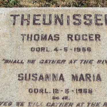 THEUNISSEN Thomas Roger -1956 &amp; Susanna Maria -1966