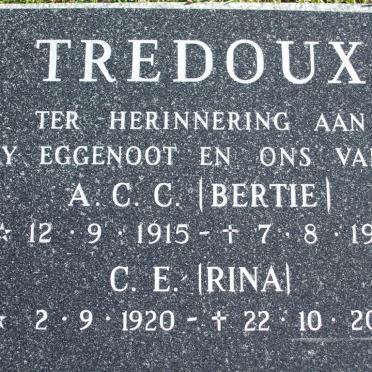 TREDOUX A.C.C. 1915-1995 &amp; C.E. 1920-2003