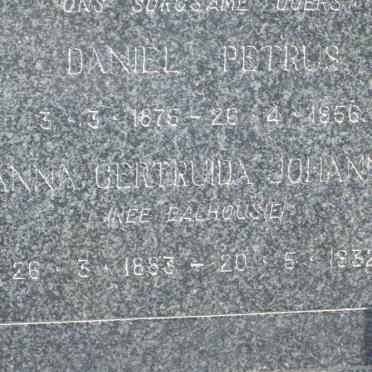TOIT Daniel Petrus, du 1875-1956 &amp; Anna Gertruida Johanna DALHOUSIE 1883-1932_2