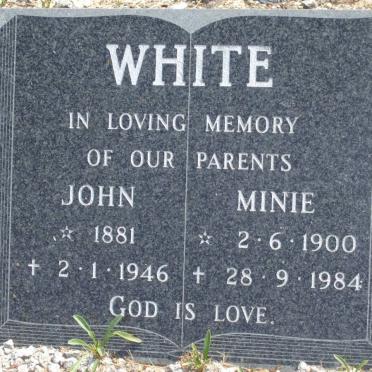 WHITE John 1881-1946 &amp; Minie 1900-1984