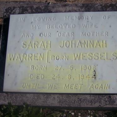 WARREN Sarah Johannah nee WESSELS 1908-1944