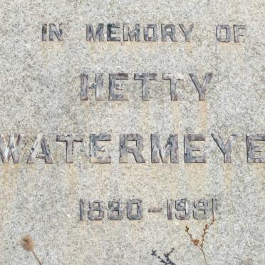 WATERMEYER Hetty 1880-1981