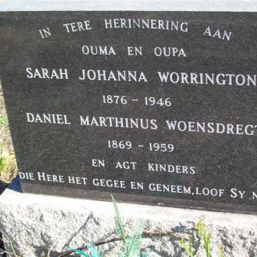 WORRINGTON Daniel Marthinus 1869-1959 &amp; Sarah Johanna 1876-1946