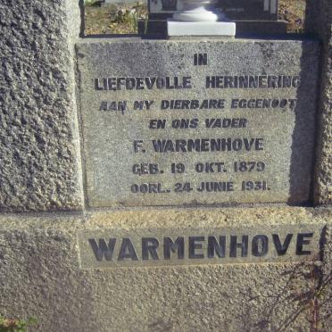 WARMENHOVE F. 1879-1931