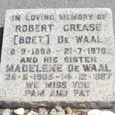 WAAL Robert Crease, de 1898-1976 :: DE WAAL Madelene 1905-1987 :: DE WAAL Gideon Daniel -1923 &amp; Winifred Rachel -1954 