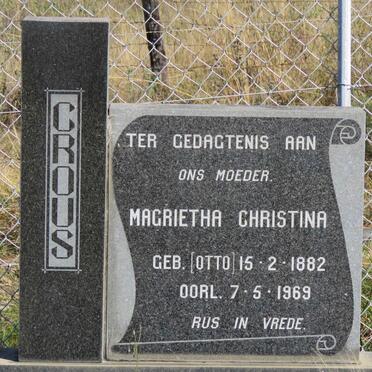 CROUS Magrietha Christina nee OTTO 1882-1969