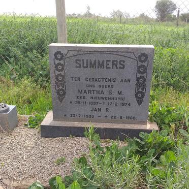 SUMMERS Jan R. 1885-1968 &amp; Martha S.M. NIEUWENHUYS 1887-1974
