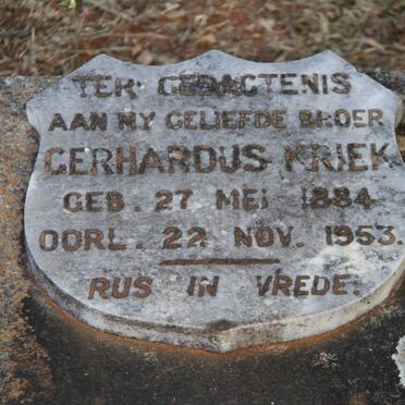KRIEK Gerhardus 1884-1953