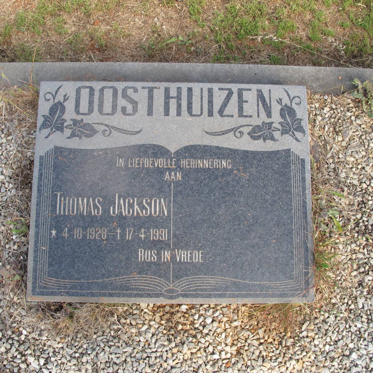 OOSTHUIZEN Thomas Jackson 1928-1991