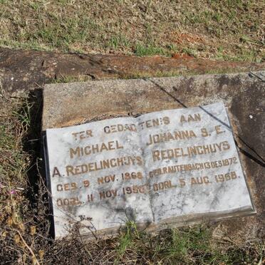REDELINGHUYS Michael A. 1868-1950 &amp; Johanna S.E. RAUTENBACH 1872-1958