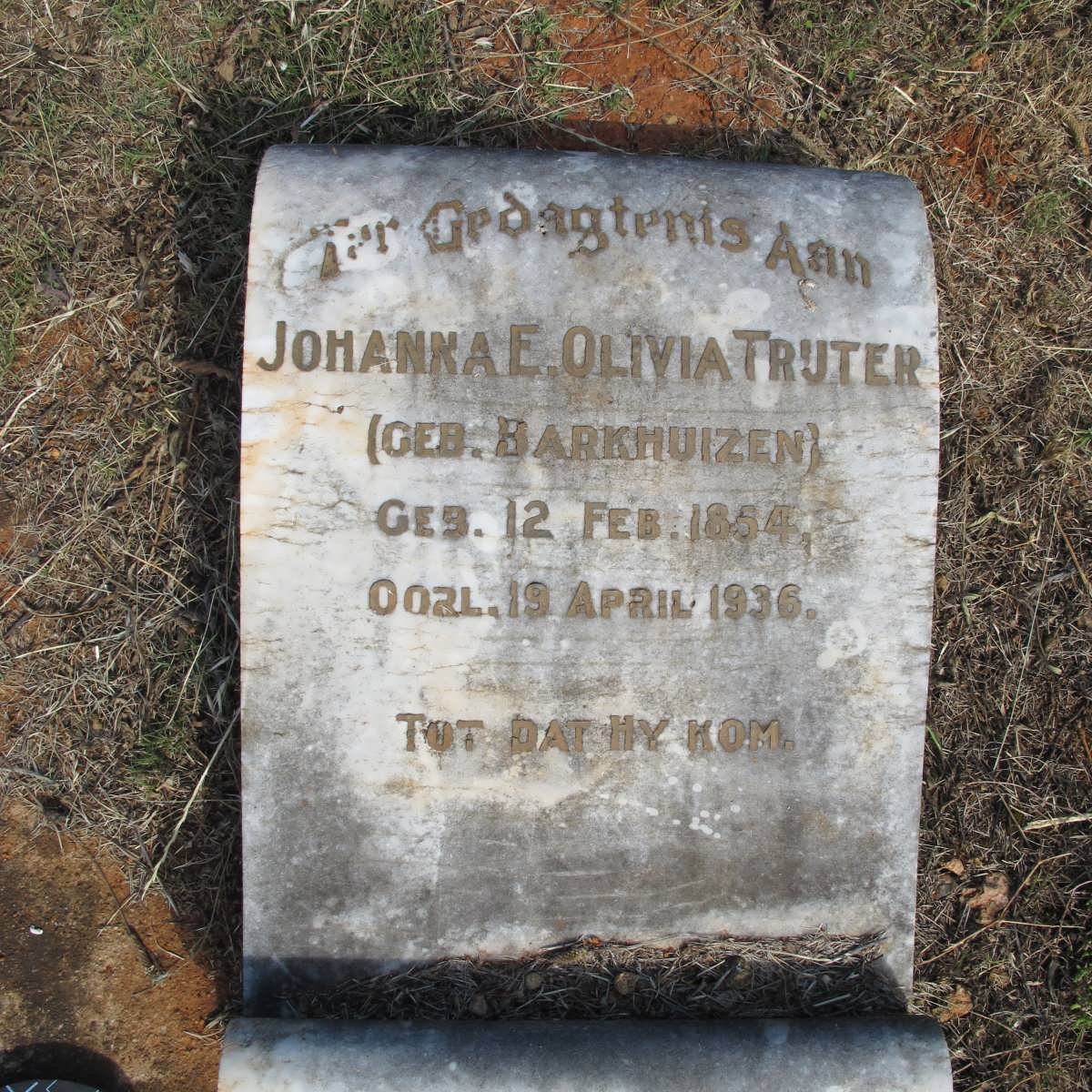 TRUTER Johanna E. Olivia nee BARKHUIZEN 1854-1936